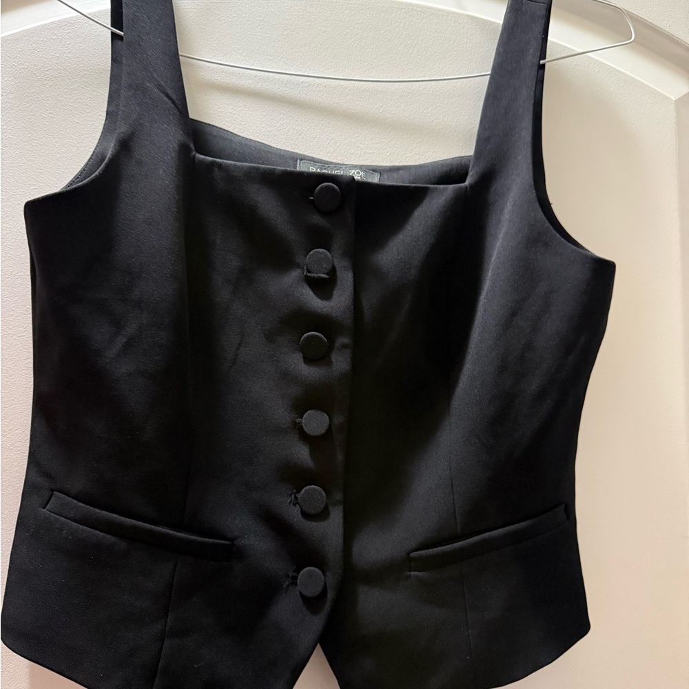 Rachel Zoe Black Sleeveless Tailored Vest